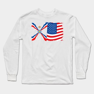 Assyrian American Flags Long Sleeve T-Shirt